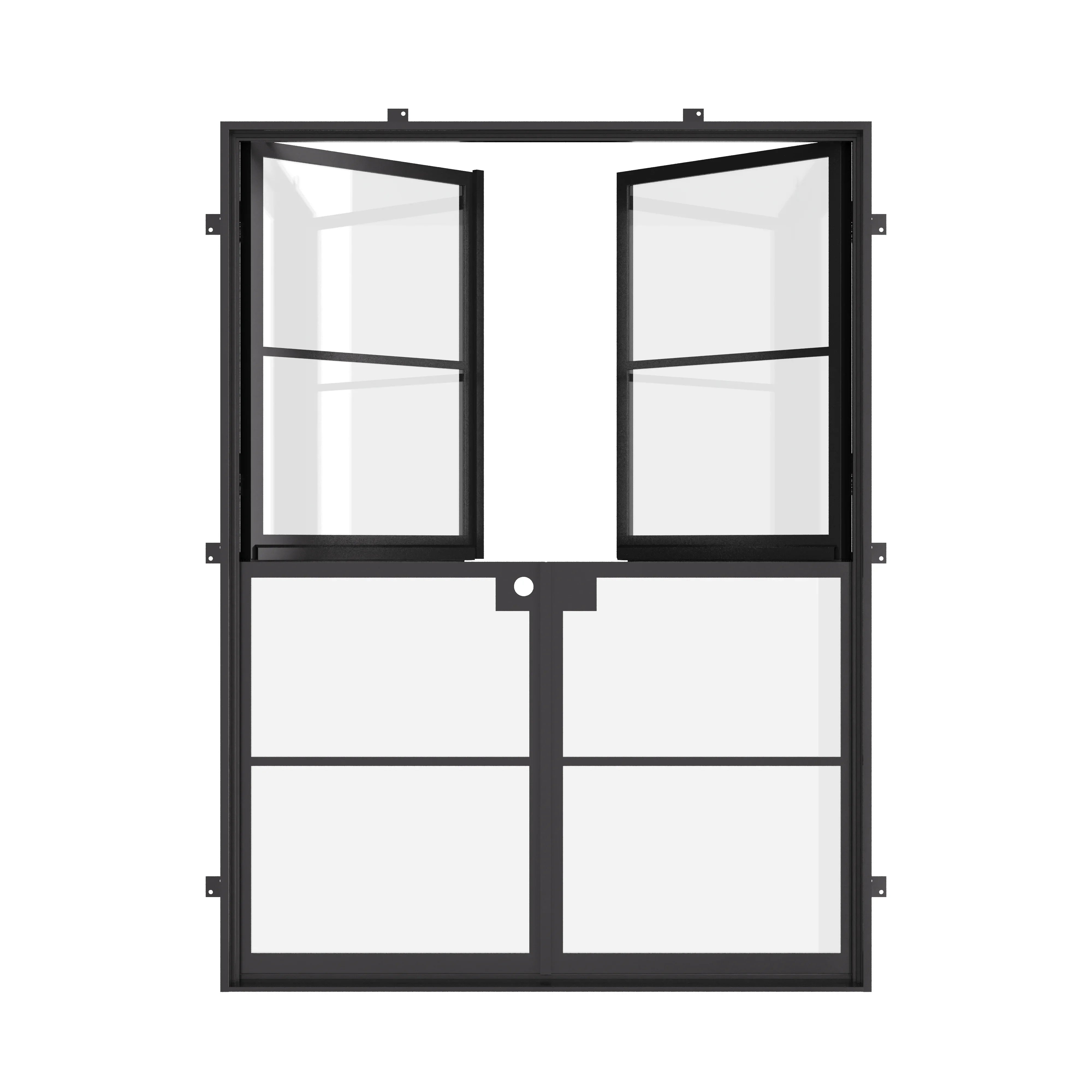 Air 4 Dutch double flat steel door, cold rolled galvanized metal and durable finish