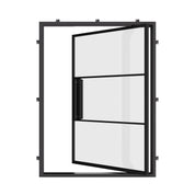 minimalist cold-rolled steel pivot door design