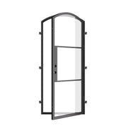 Modern arched steel front door with thermal barrier
