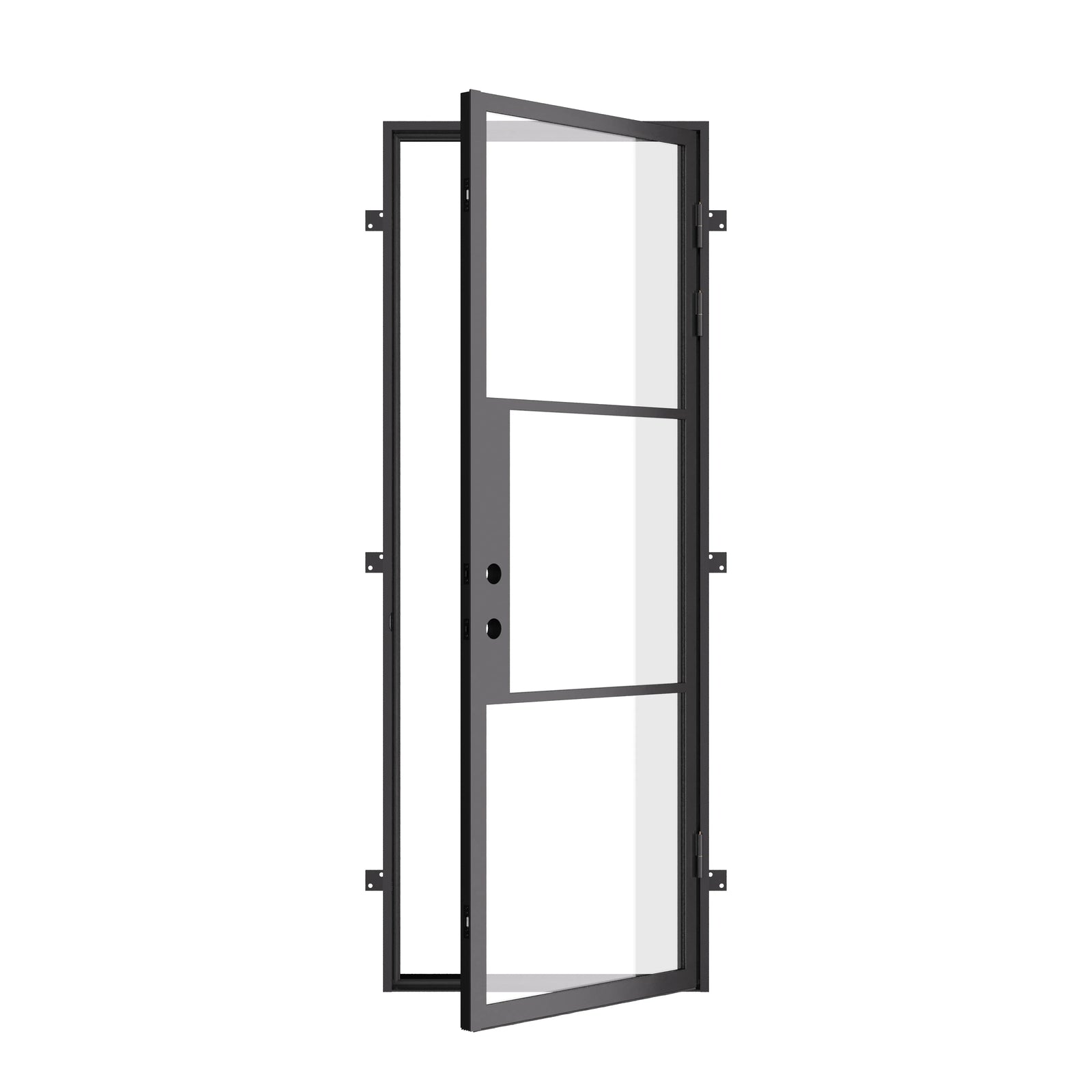 Air 4 single flat exterior door in architectural steel with narrow sightlines