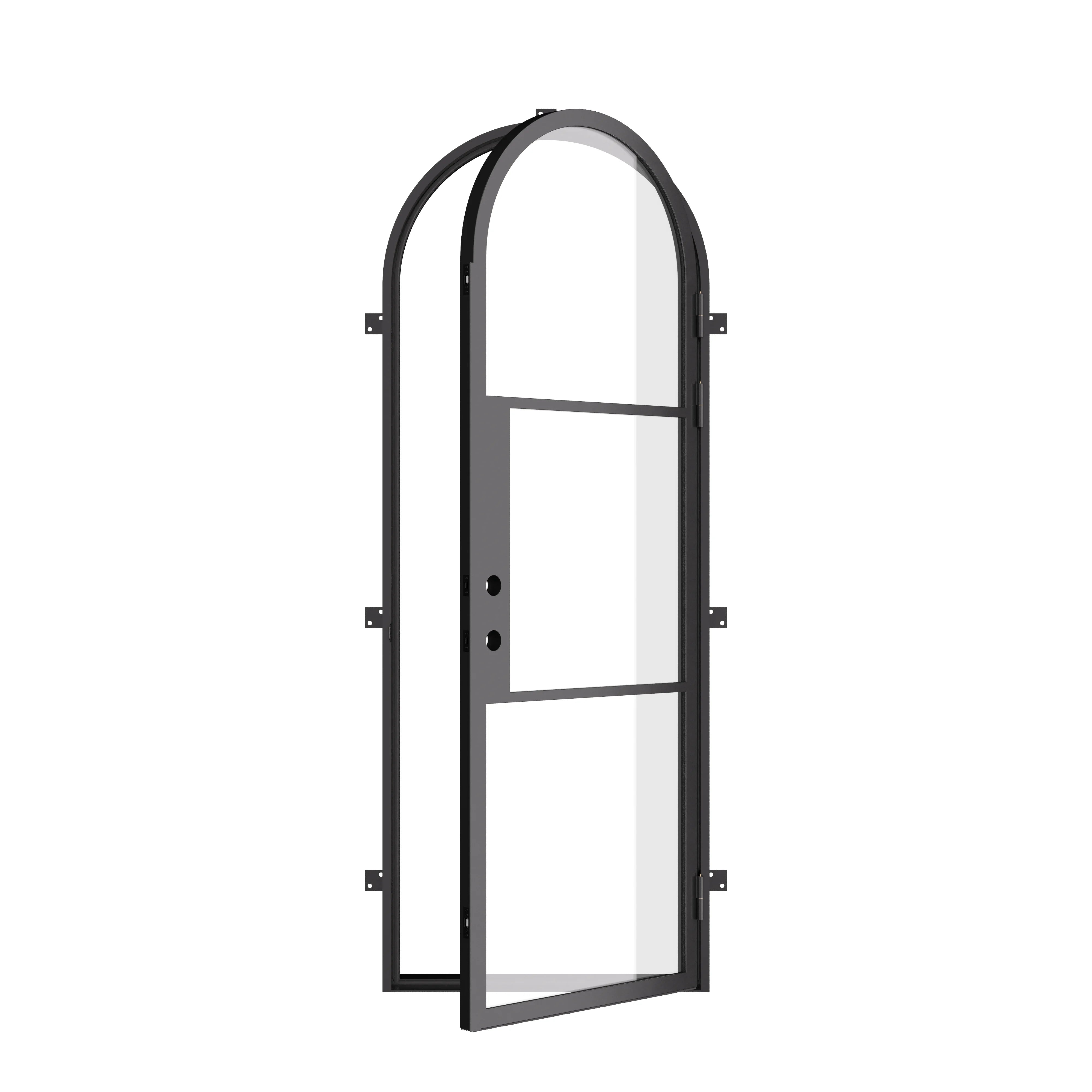 Insulated full arch single steel entry door with classic styling