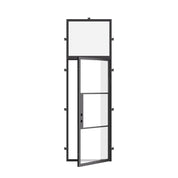 Air 4 flat single exterior steel door with top glass panel and narrow profiles