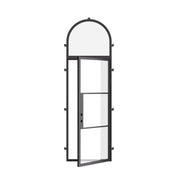 Air 4 single flat exterior door with tall curved transom and modern design