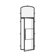 Air 4 single flat steel door with mini arch top glass and narrow profiles
