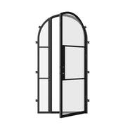 Air 4 single full arch architectural door with left sidelight, galvanized steel construction