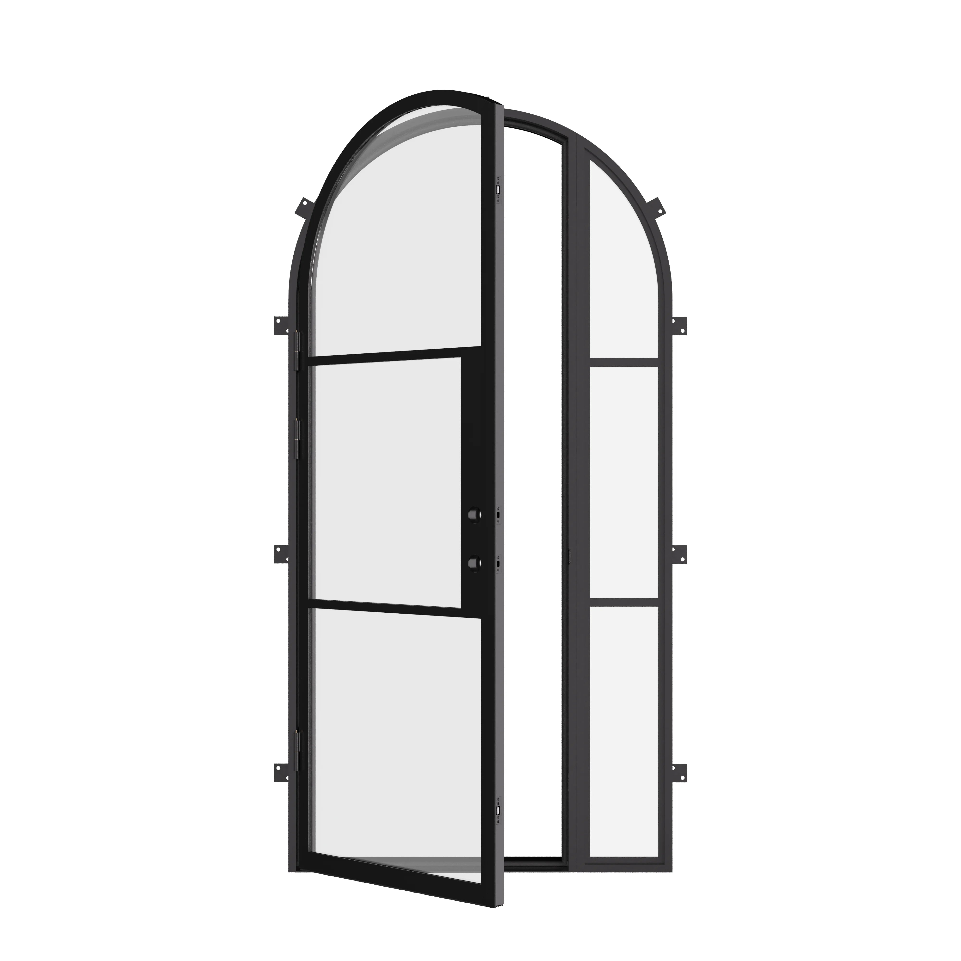 Air 4 black steel full arch entry with right side window