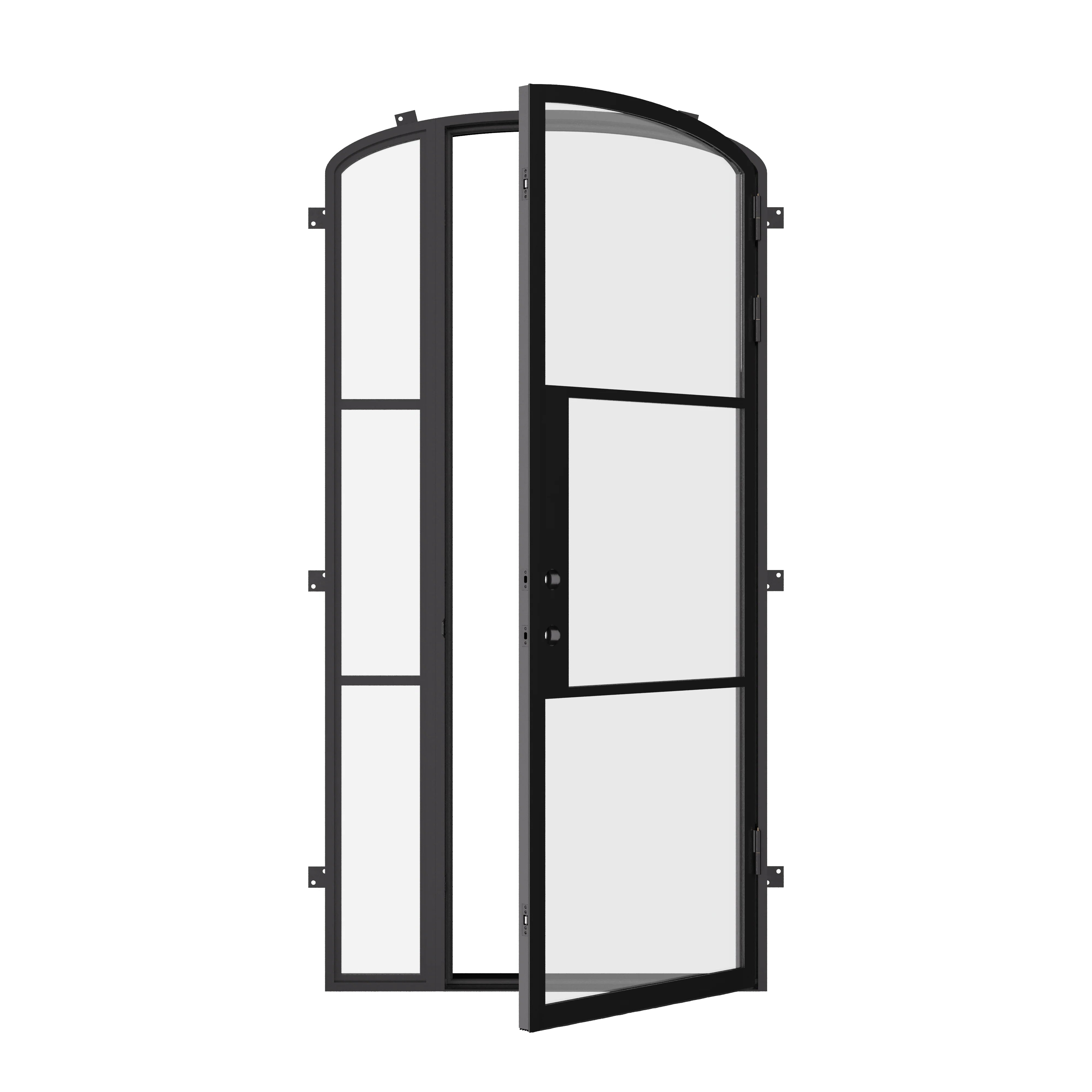 Air 4 single mini arch modern door with left glass, cold rolled steel and finish