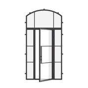 Air 4 single flat steel door with side glass and arch transom design