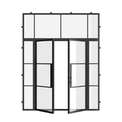 Air 4 double flat architectural door with sidelights and transom, cold rolled galvanized metal