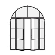 Air 4 double flat custom doors with side glass and arched transom