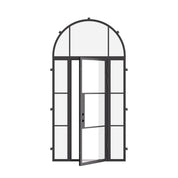Air 4 single flat entry door with side windows and full arch top, NFRC-Rated