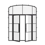 Air 4 double flat architectural door with sidelights and arched transom, cold rolled galvanized metal