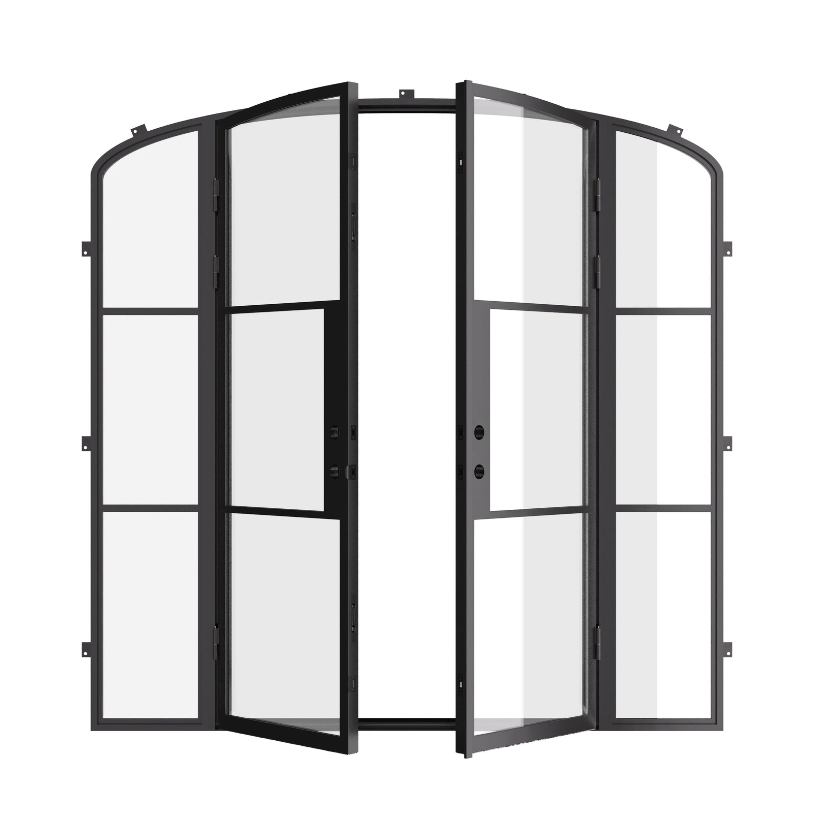 Air 4 mini arch double exterior steel door set with side glass panels