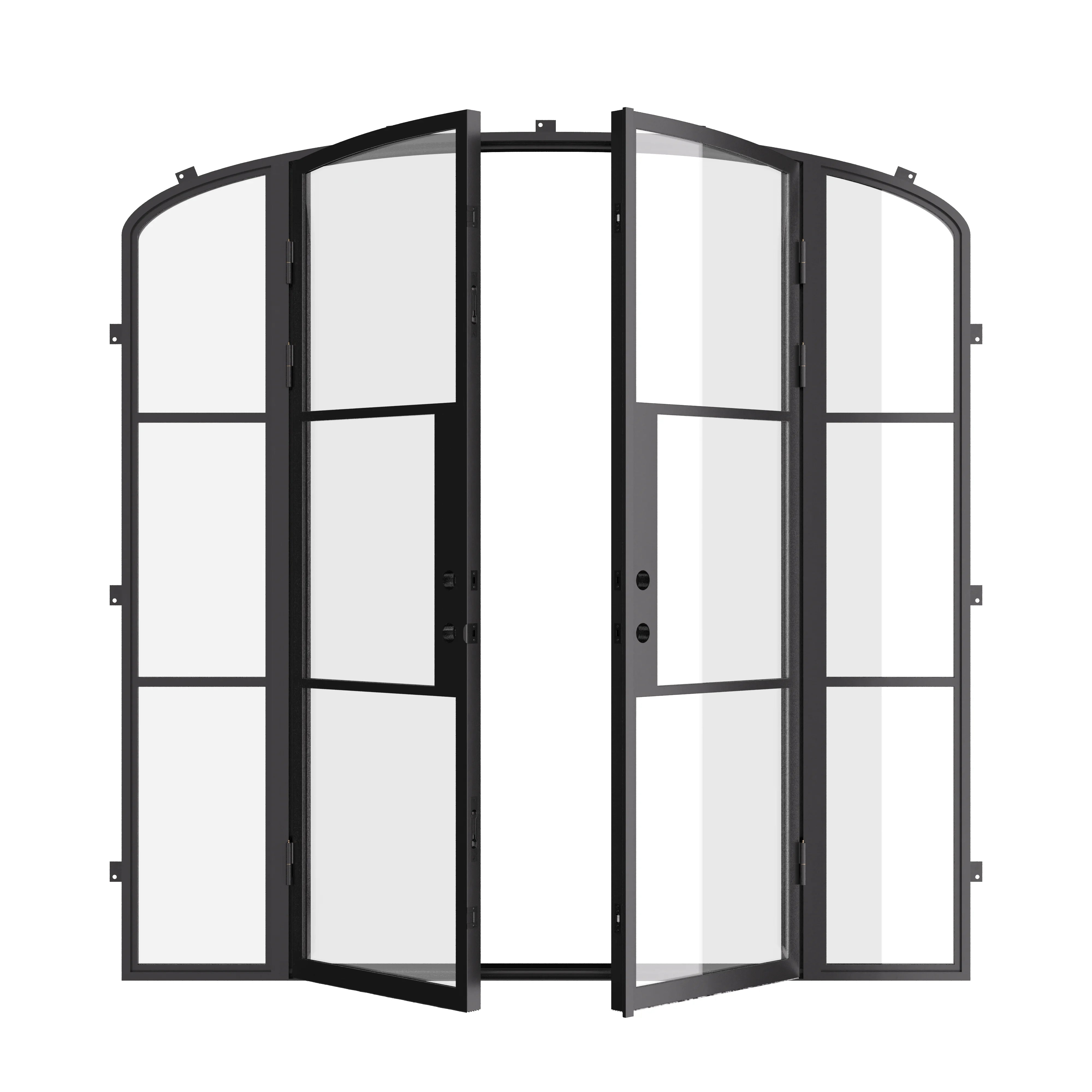 Air 4 mini arch double exterior steel door set with side glass panels