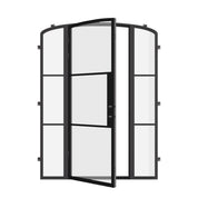 Air 4 single mini arch steel door with sidelights and narrow profiles
