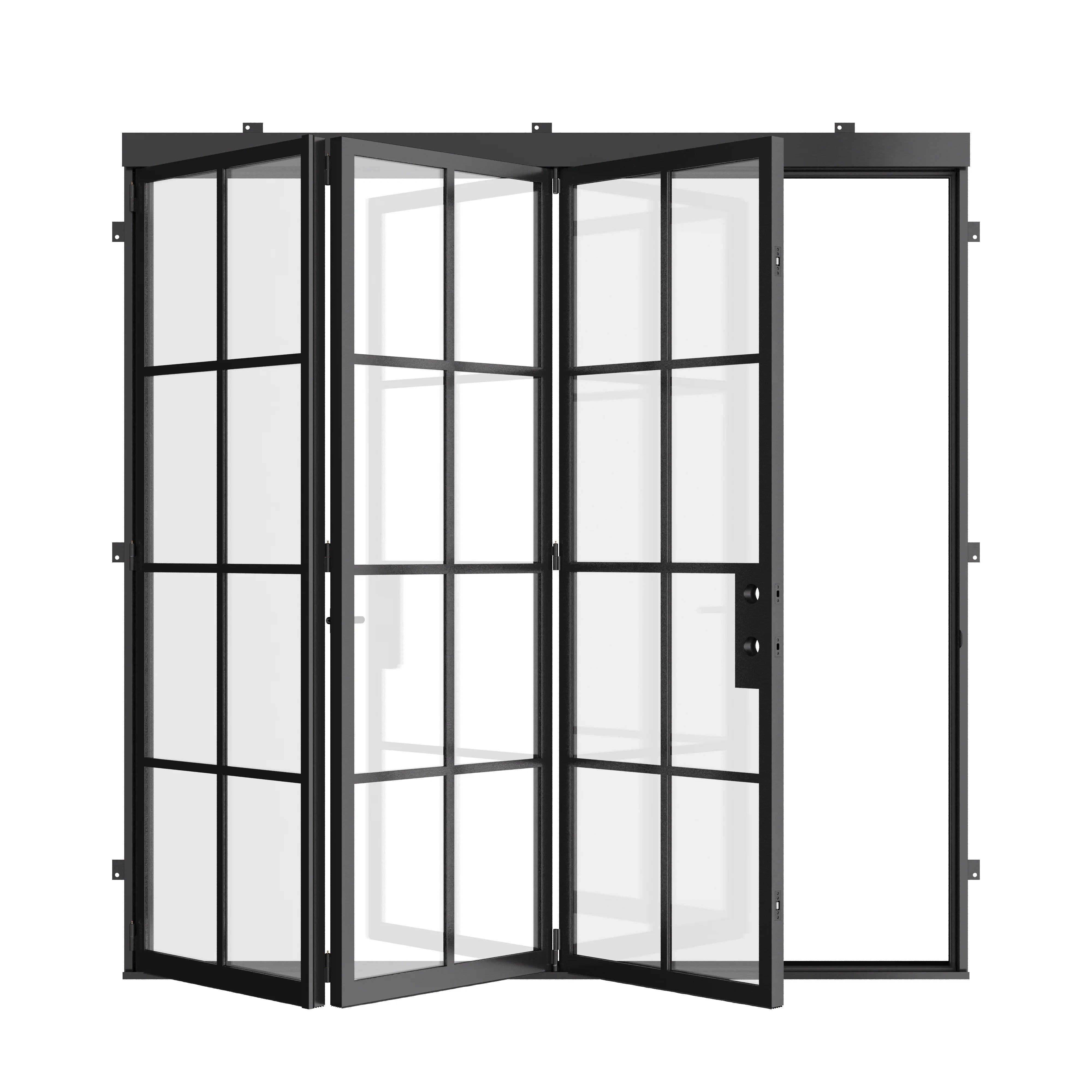 contemporary folding door system with thermal break frame