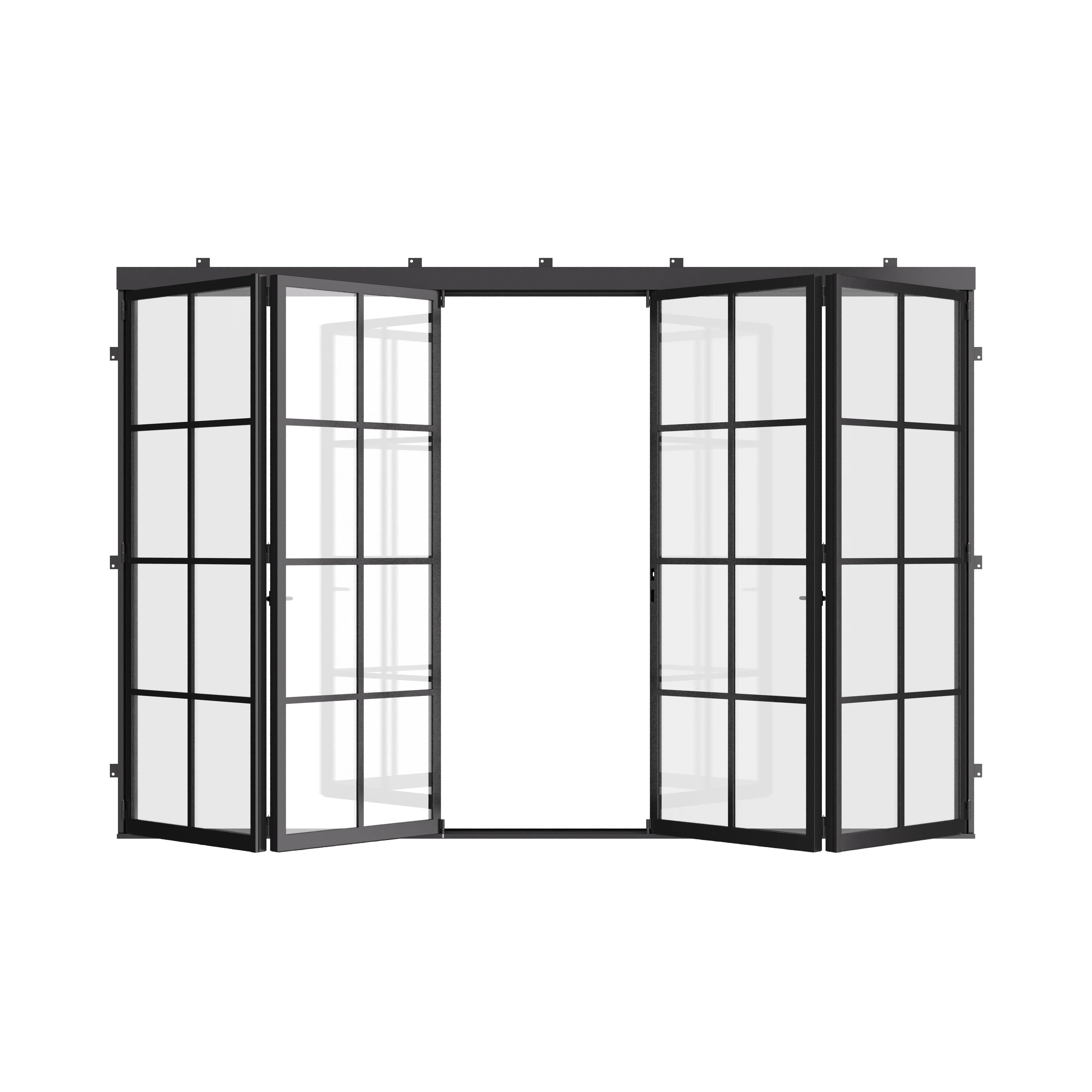 exterior bifold steel door system with energy-efficient insulation barrier