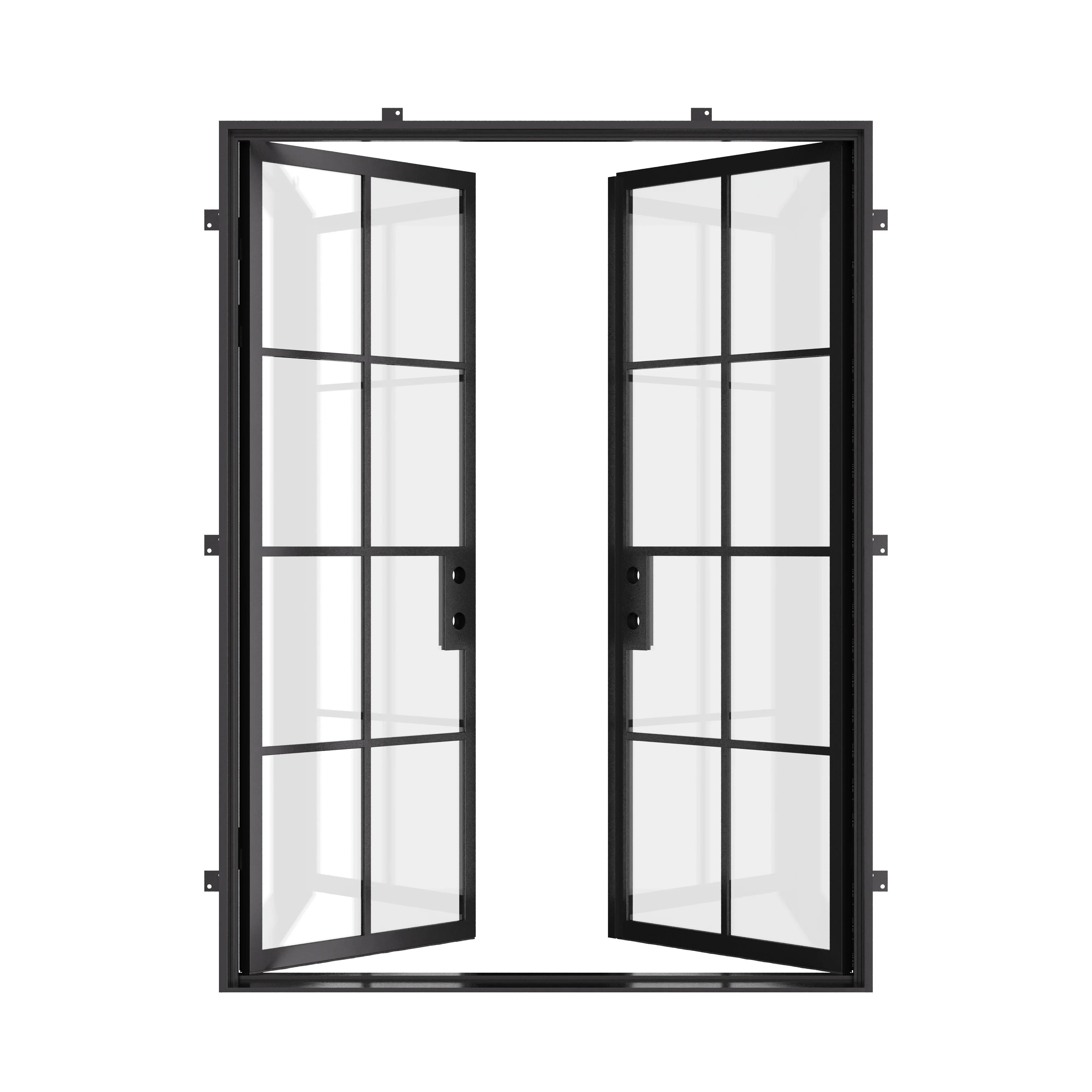 Contemporary double front doors with thermal break insulation