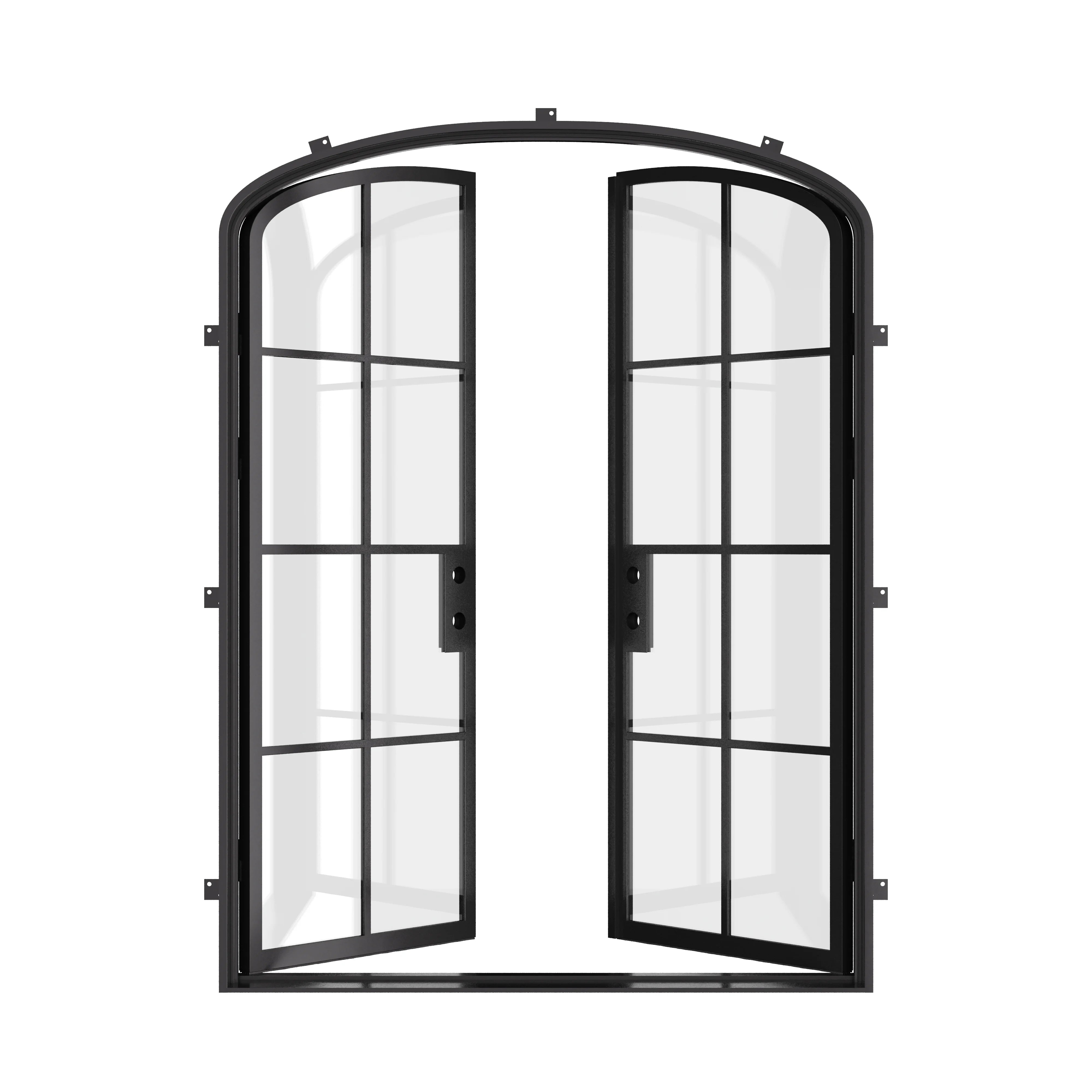Architectural double mini arch front door, NFRC-rated steel