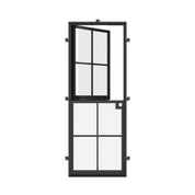 Air 5 Dutch single flat steel exterior door, prehung tempered glass