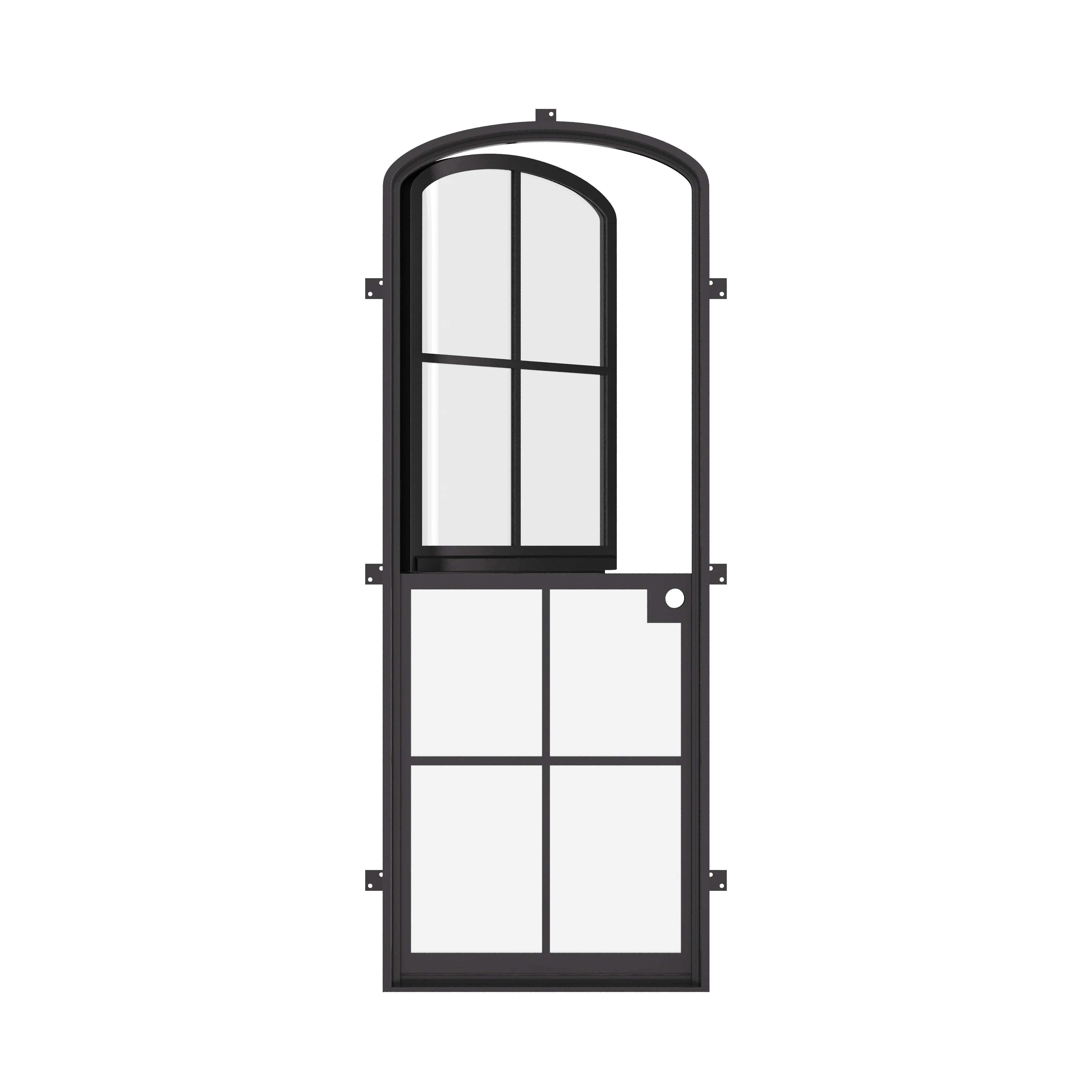 Air 5 Dutch single mini arch modern steel front door with insulated tempered glazing