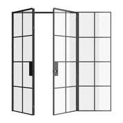 Air 5 double flat interior doors with right side window modular steel construction
