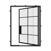 Air 5 pivot flat steel door minimalist design in cold-rolled steel and glass