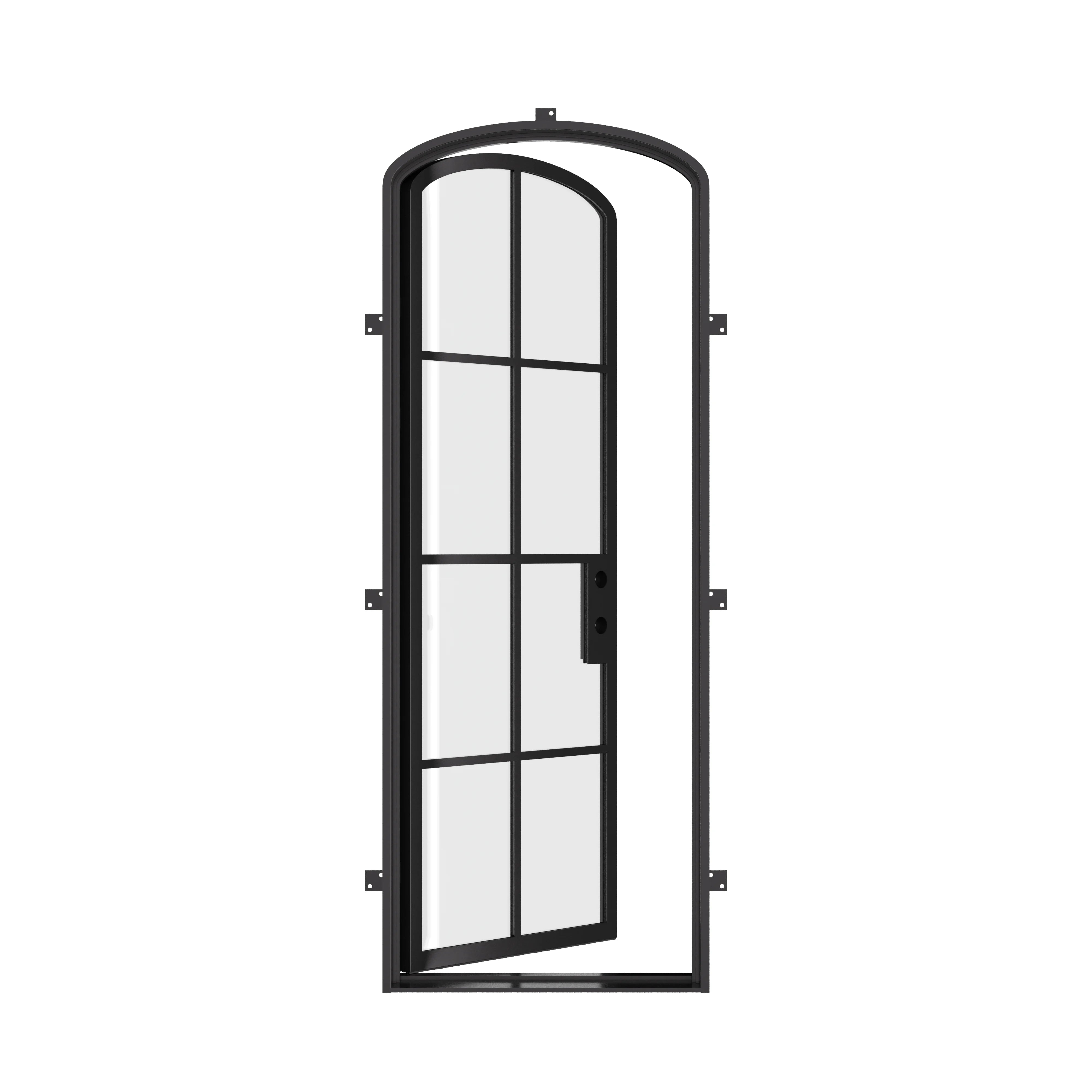 Architectural single mini arch front door, cold-rolled steel