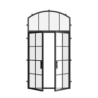 Air 5 with Arch Top Window - Double Flat | Standard Sizes by Pinky’s Iron Doors — home doors, view 3
