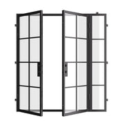 Air 5 double flat narrow profile steel front door with right sidelight