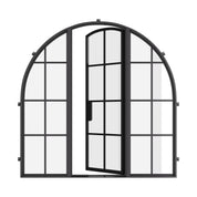Architectural single full arch front door and sidelites