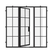 architectural steel entry door with sidelights and insulation system