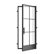 Air 7 thermal break single flat steel front door, insulated contemporary exterior entry door