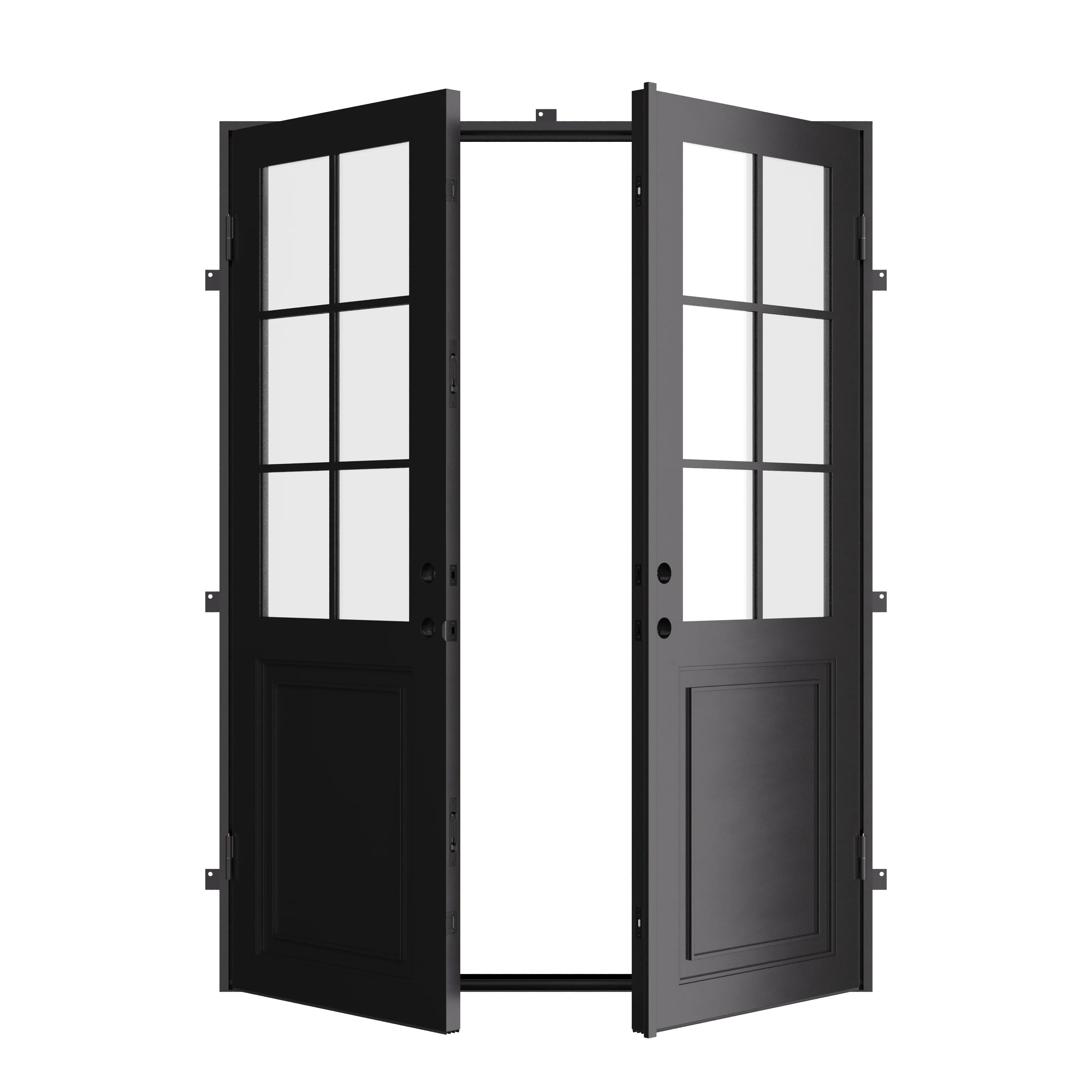 Air Getty double flat steel front doors, luxury residential steel front doors
