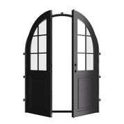 Air Getty double full arch thermal break steel front doors with classic curved arch design