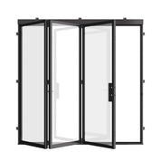 Cold-rolled steel bi-fold doors with slim profiles.