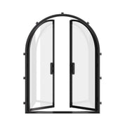 Luxury double arched steel doors with cold-rolled frame and thermal insulation core