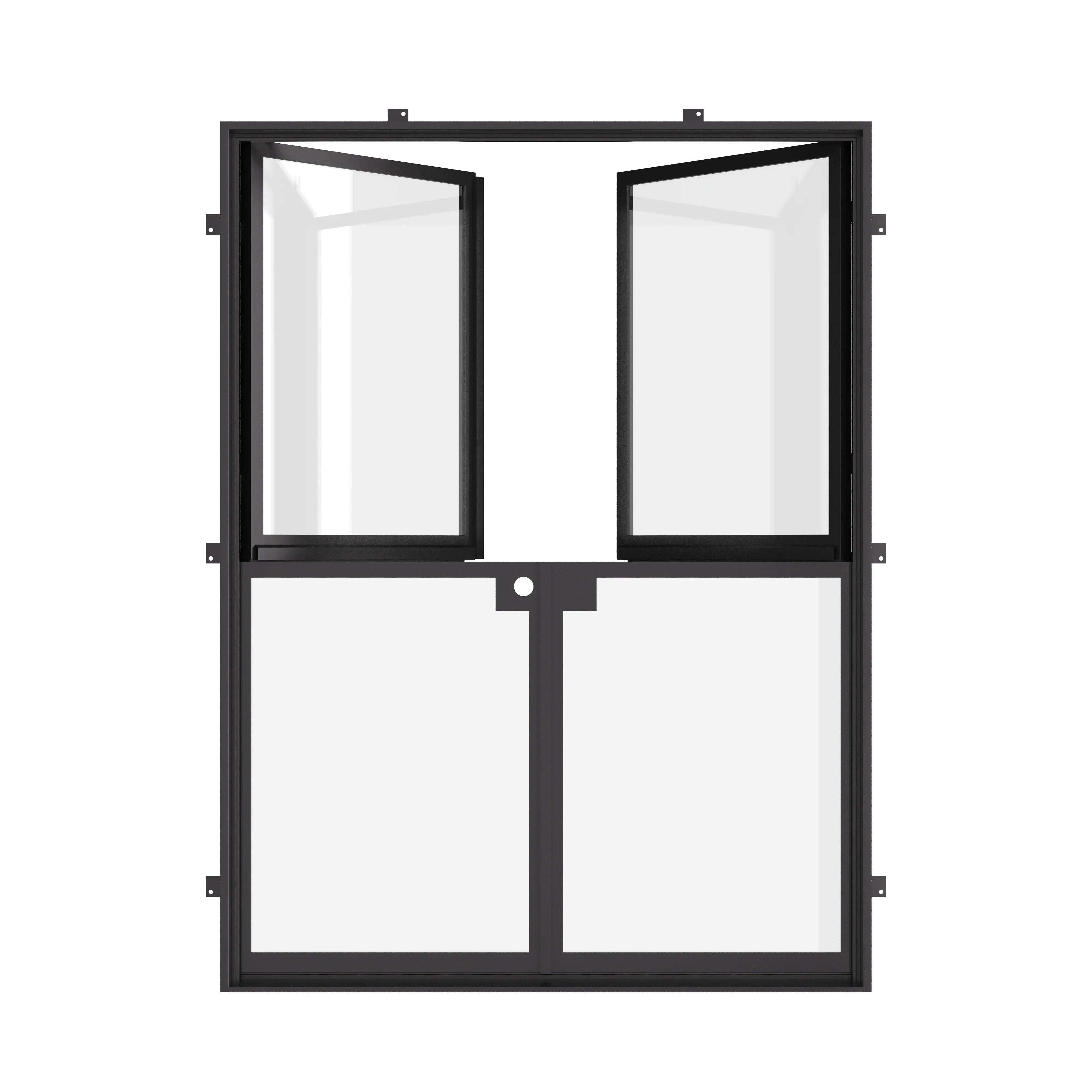 Exterior double flat Dutch steel entry system.
