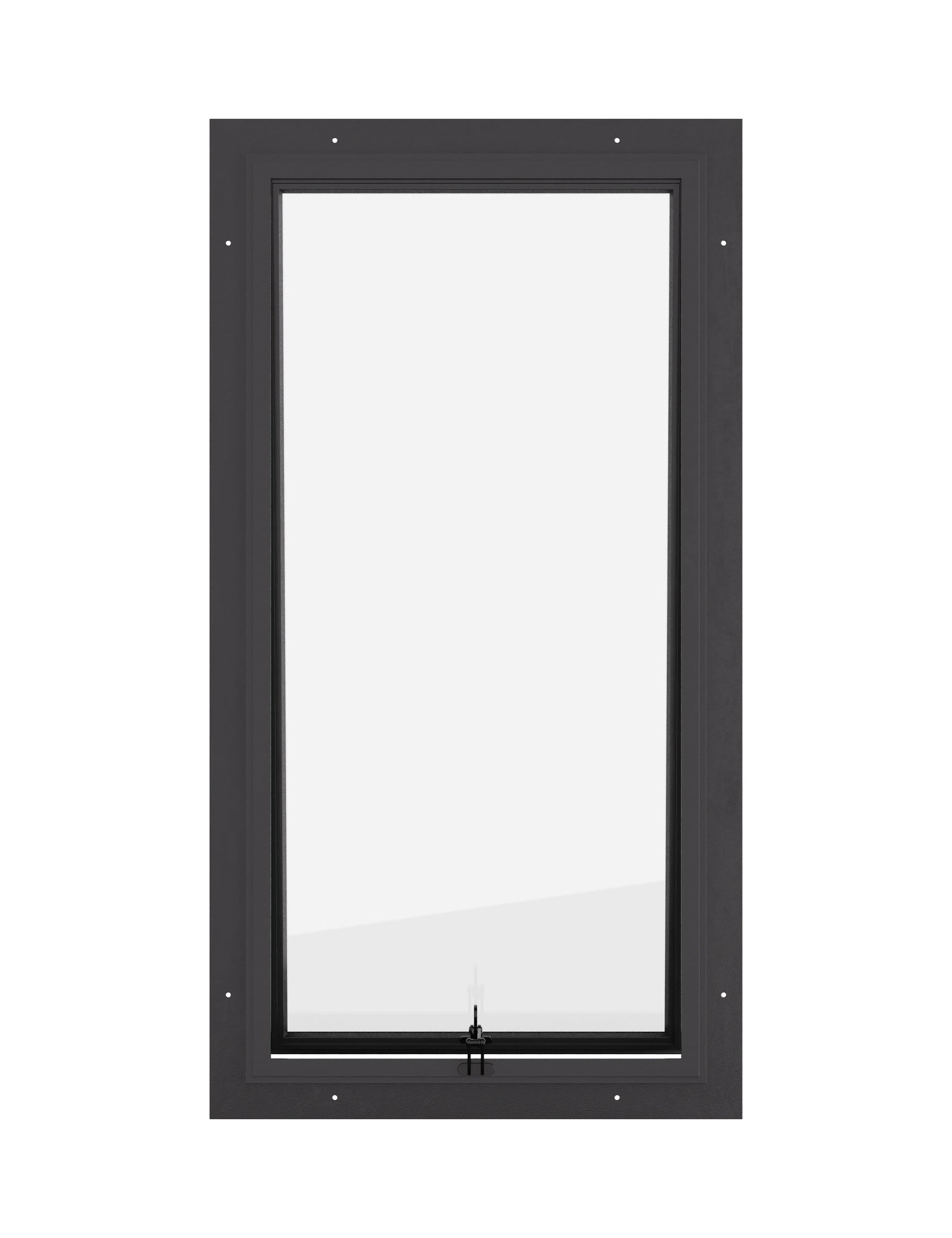 Awning steel window, portrait, ring pull, hot-rolled steel, black finish, Low-E glass