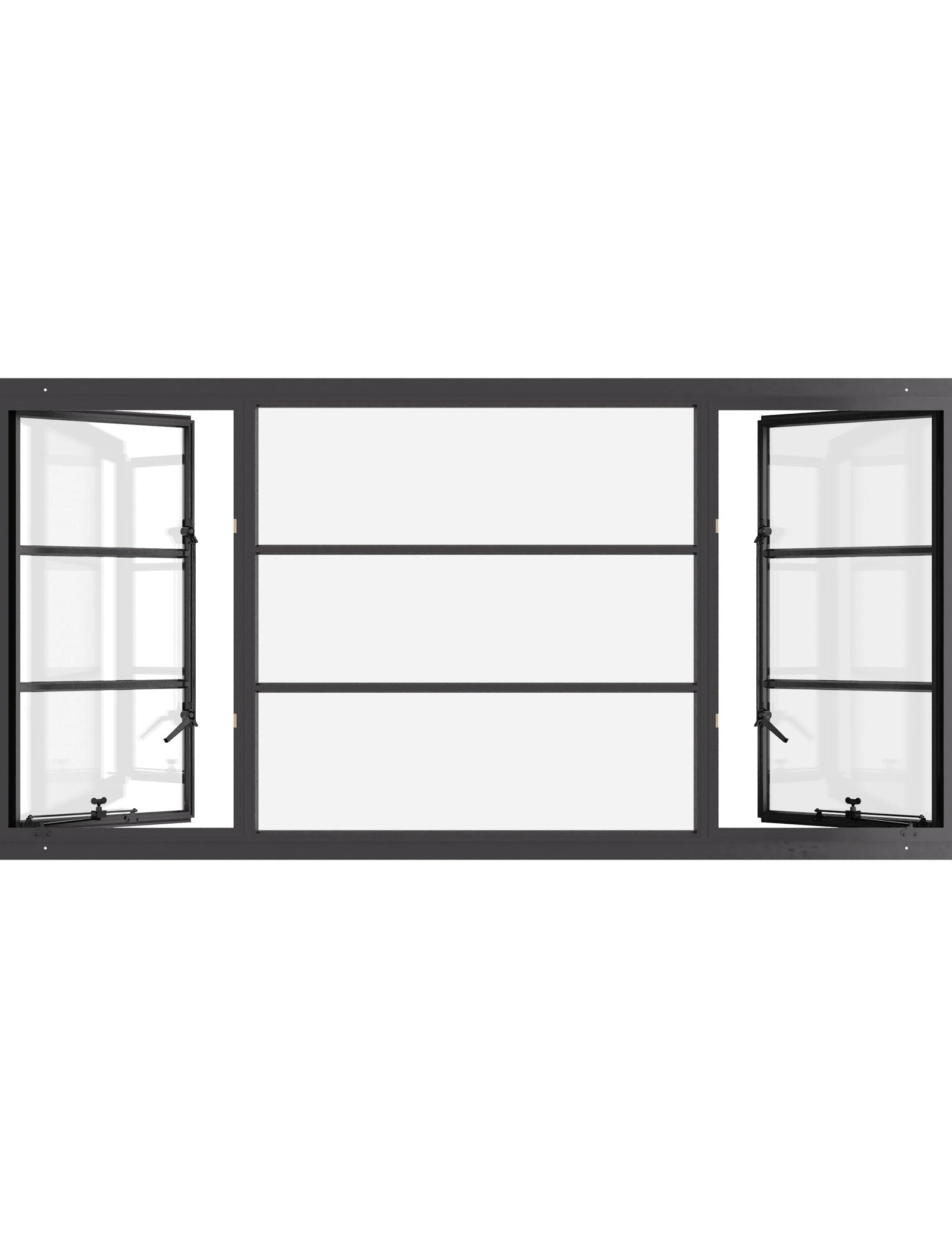 Thermally broken portrait steel casement window with energy-efficient glazing