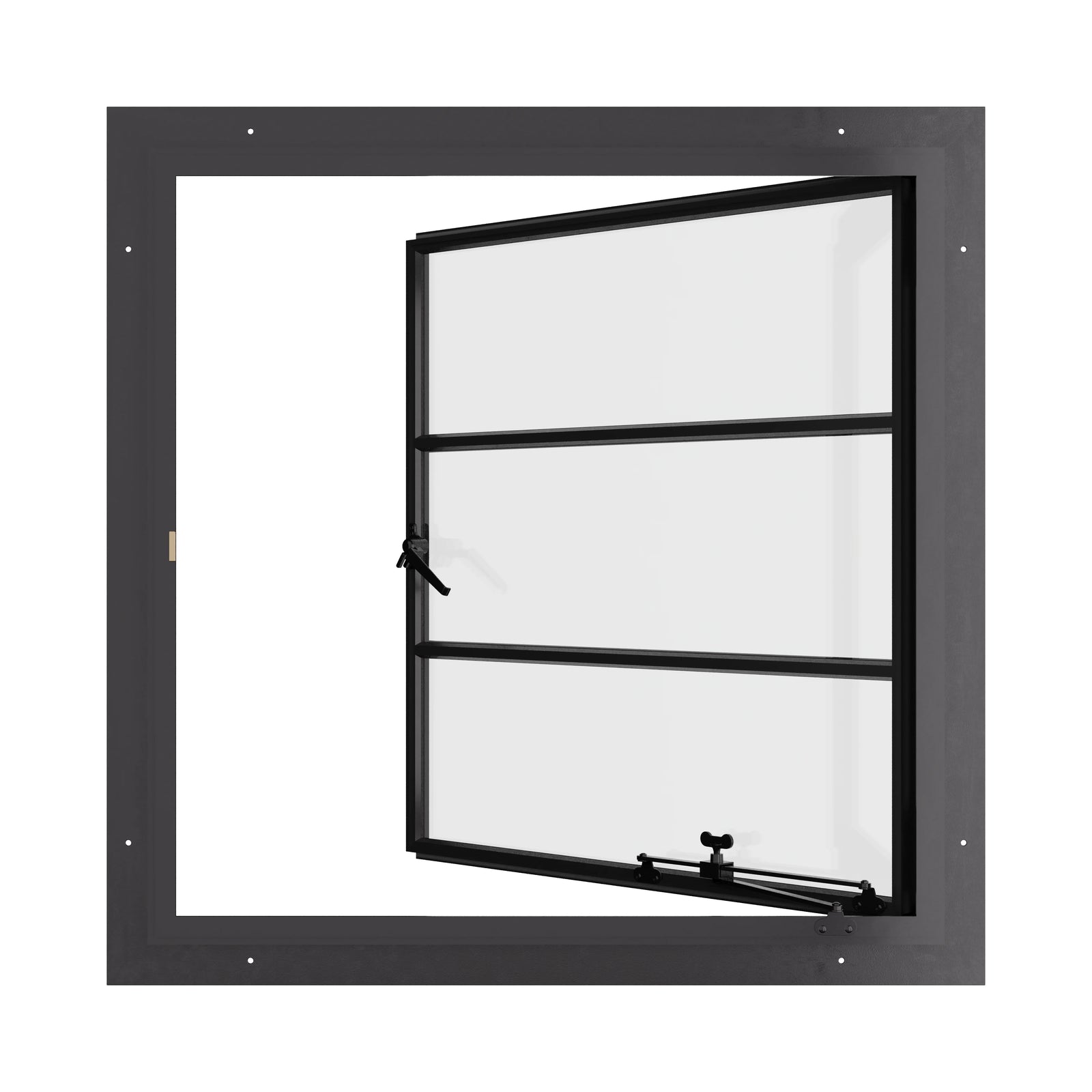 Double casement portrait steel window, staff pick, with dual pane Low-E glass