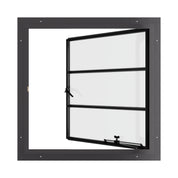 Double casement portrait steel window, staff pick, with dual pane Low-E glass
