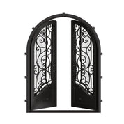 Beverly thermally broken radius top iron door in bronze.