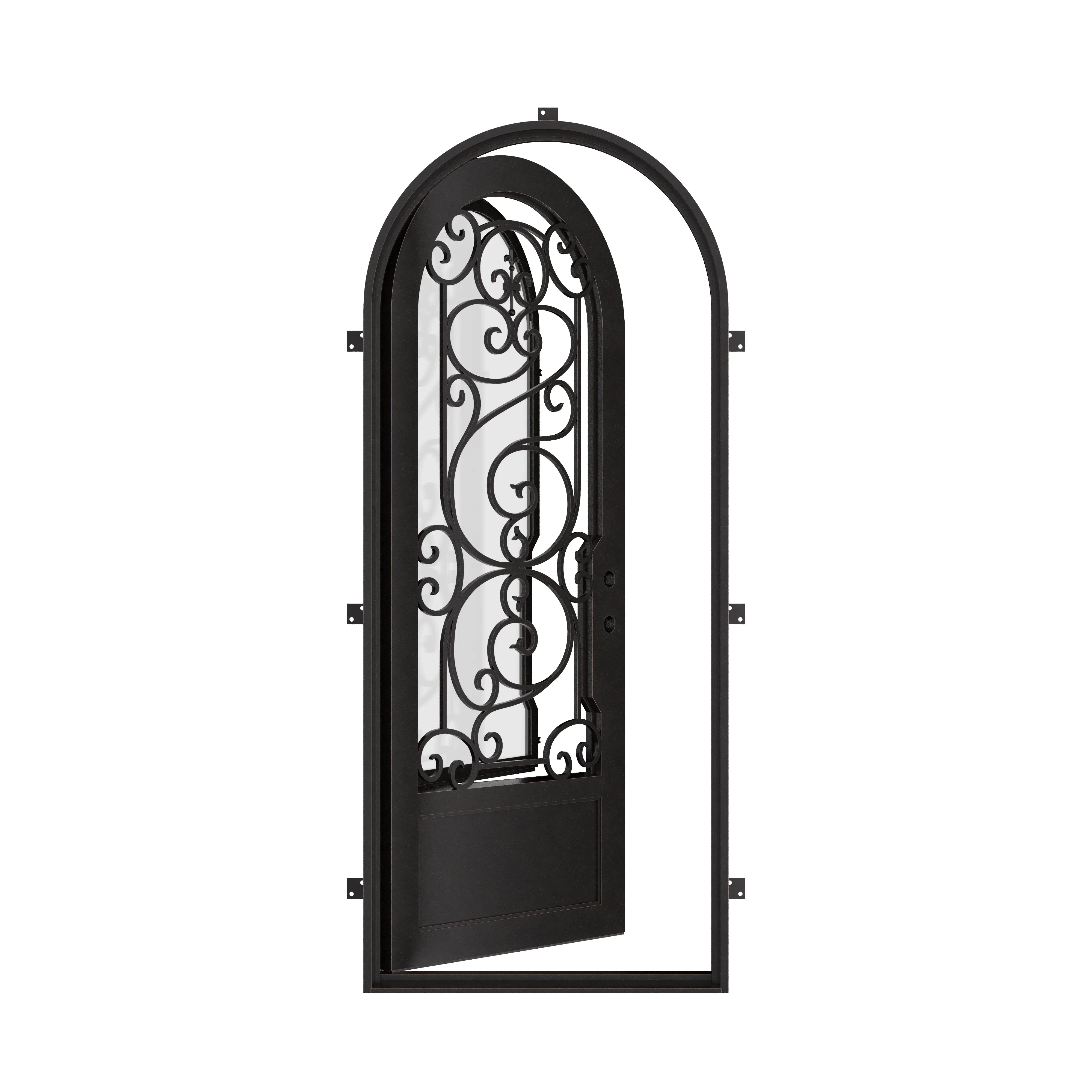 Beverly single round top entry door with energy efficient double glass.