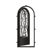 Beverly single full arch door for cold weather in matte black color.