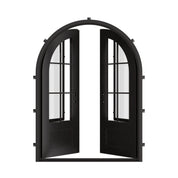 Bristol round top double hinged door with thick double-pane glass in black color.