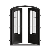 Bristol arched entry door in bronze finish with efficient glass.