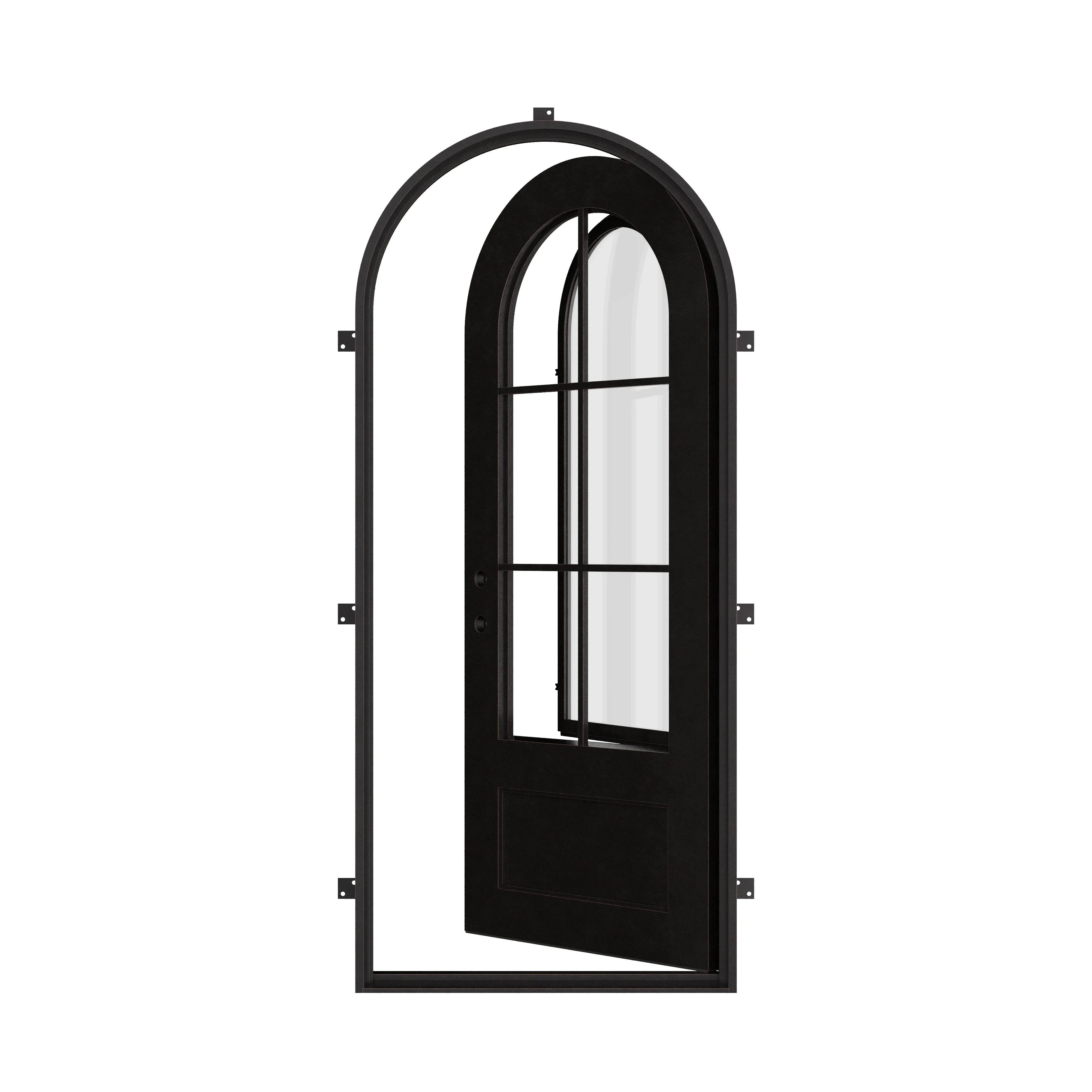 Bristol full arch top metal door with thermal barrier in matte black color.