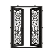 Hills thermally broken square top double exterior door in black finish.
