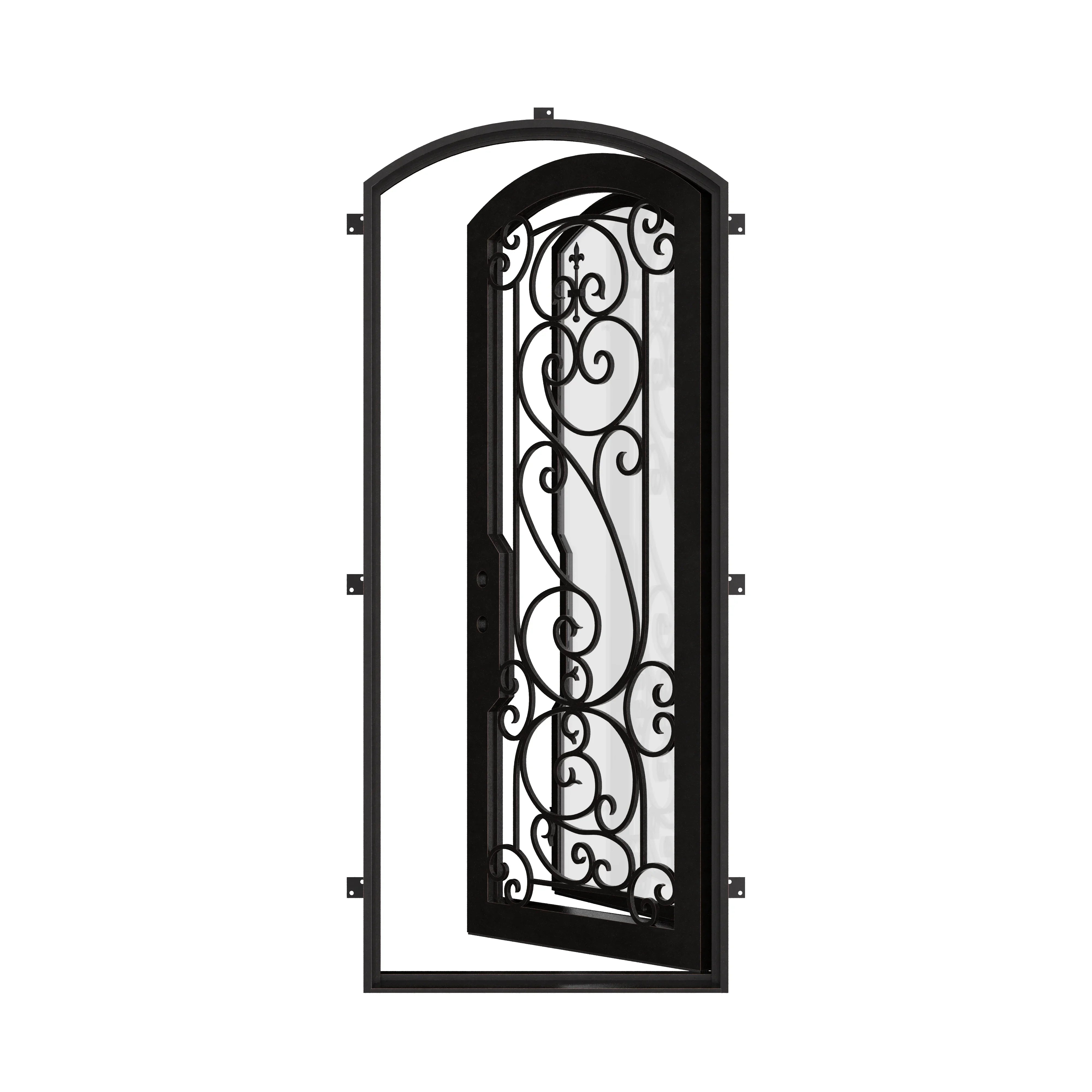 Golden Gate arch top swinging door with efficient glass.